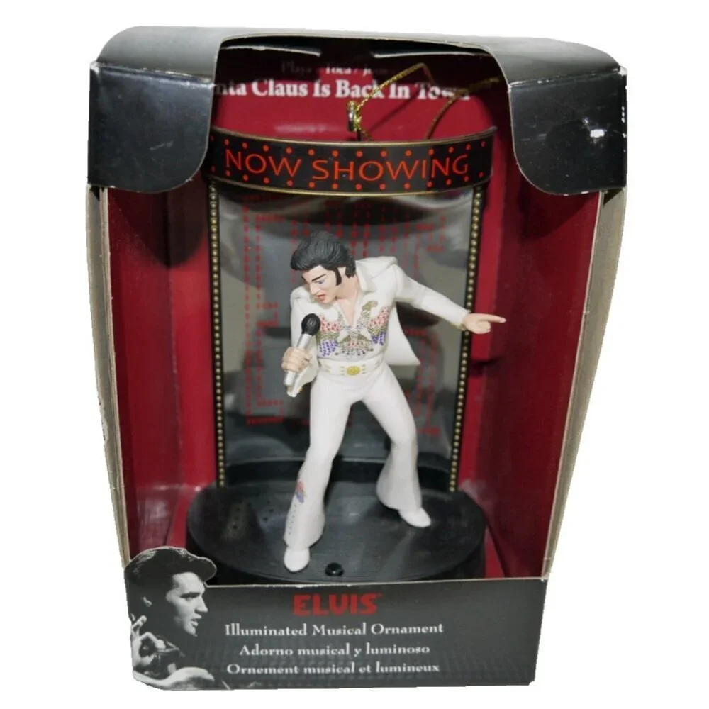 ELVIS Musical Lighted Christmas Ornament approx 5.5